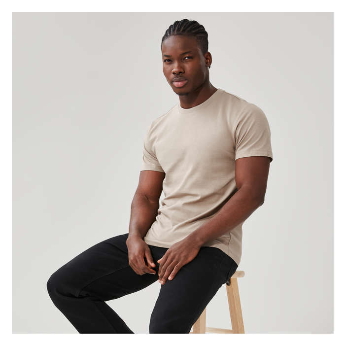 Men's Essential Crew Neck Tee - Light Brown